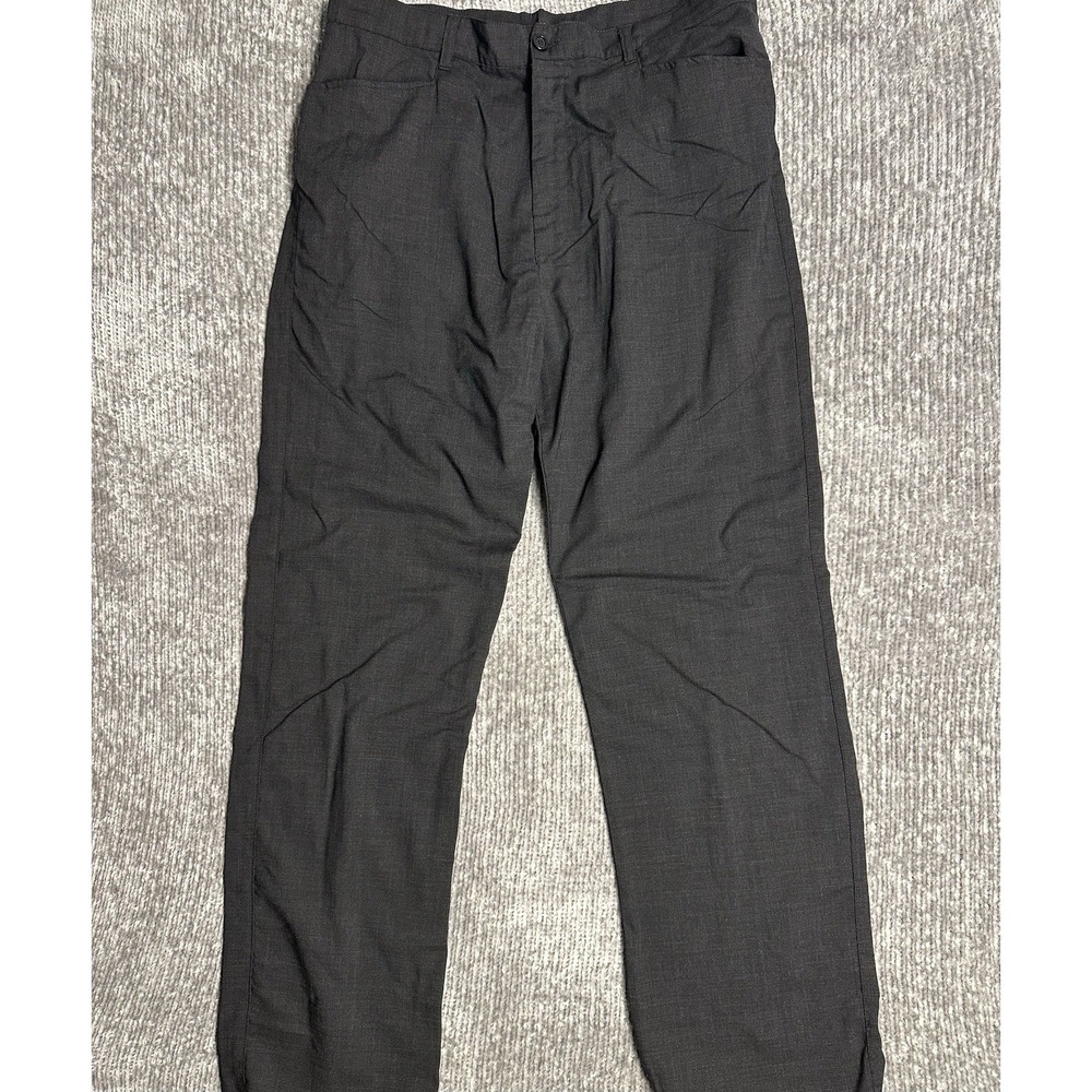 VERSACE V2 CLASSIC Black Wool Dress Pants Men's 38x36 Pockets Ankle Zip